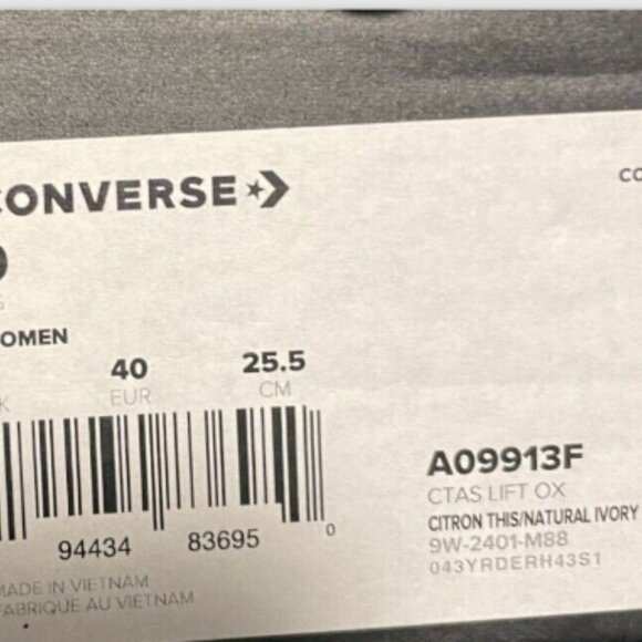 Converse CTAS OX Platform Womens Size 9 Shoes‎ Green White Sneakers A09913F - Picture 8 of 8